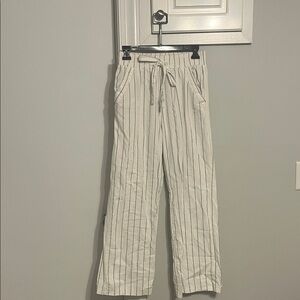 Striped White and Black Women's Pants